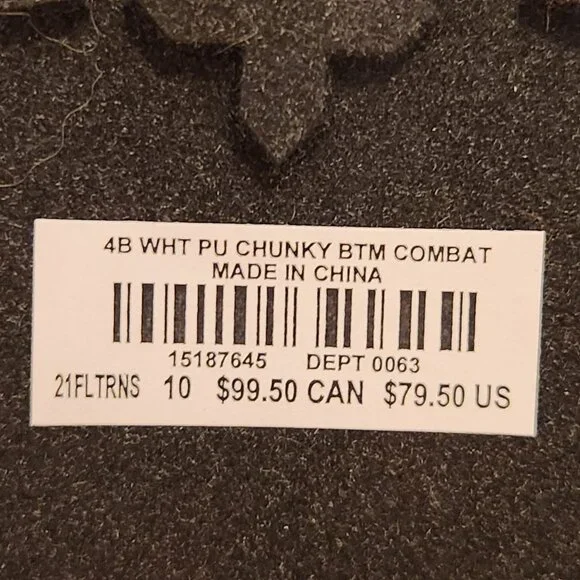 Torrid Size 10 "Stevie" White Chunky Combat Boot Black Sole & Black Laces NIB - Picture 12 of 14